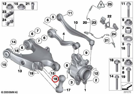 Tornillo hexagonal con brida OEM 33326788409 para BMW E46,E60,E61,E63,E64,E65,E66,E67,E70,E71,E81,E82,E83,E84,E85,E86,E87,E88,E89,E90,E91,E92,E93,F01,F02,F07,F10,F11,F12,F13,F20,F21,F25,F30,F31,F32,F34,F36. Original BMW.
