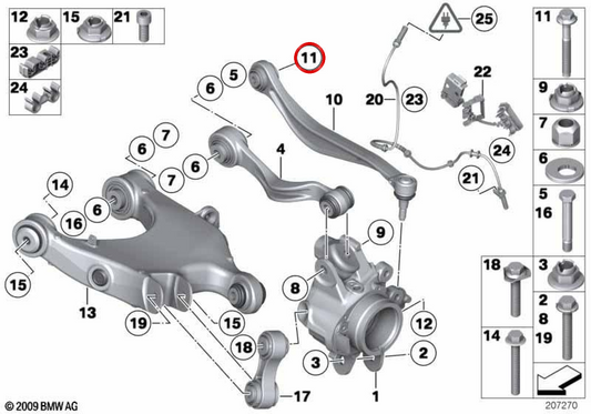 Tornillo auto-roscante OEM 33326788411 para BMW E36, E46, E82, E88, E90, E91, E92, E93, F20, F21, F22, F23, F30, F31, F32, F33, F34, F36, Z1, Z3, Z4. Original BMW.