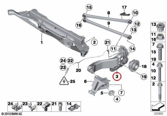 Längsarm hinten links OEM 33329805657 für MINI Countryman R60, Paceman R61. Originaler MINI.
