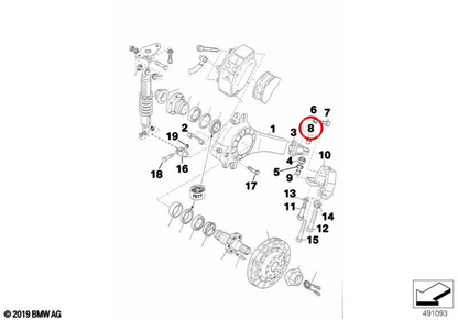 Silentblock OEM 33332270117 per BMW E46, E83, E85, E86. BMW originale.