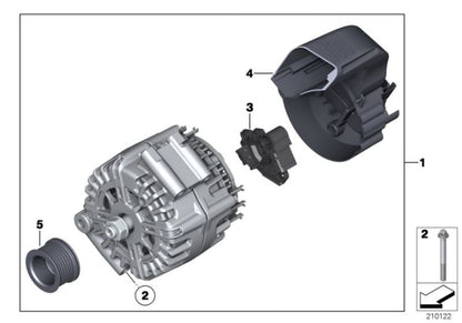 Generador OEM 12317540744 para BMW Serie 7 G12, G12 LCI, Phantom RR11, Ghost RR21, Cullinan RR31... y más. Original BMW.