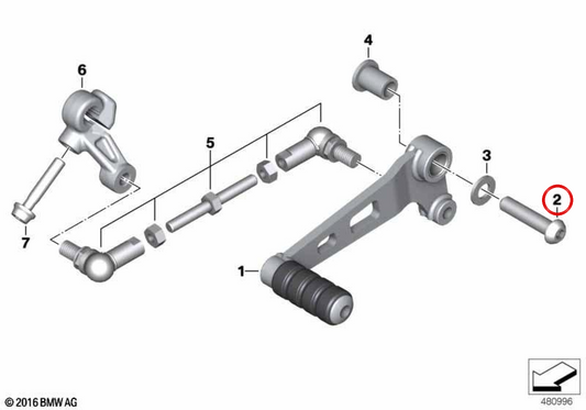 Lentil head screw OEM 33358522752 for BMW G 310 GS, G 310 R motorcycles. Original BMW Motorrad.