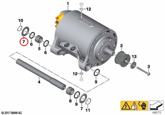 Rondelle d'arrêt OEM 33358544908 pour motos BMW C evolution K17 (2014-2020). Original BMW Motorrad.