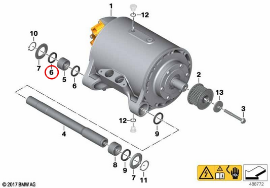 Sealing ring SD25X32X4 OEM 33358544912 for BMW C evolution K17 motorcycles. Genuine BMW Motorrad.