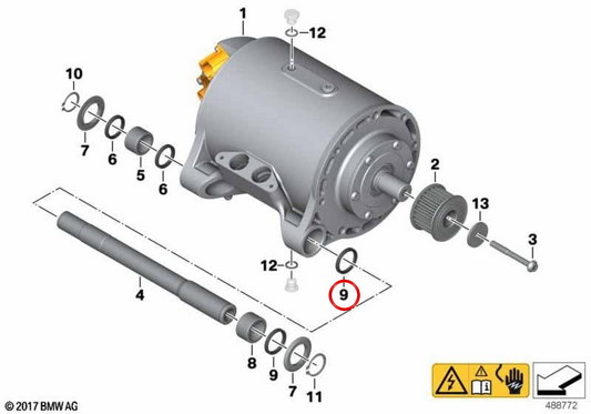 Seal ring SD28X35X4 OEM 33358544914 for BMW C evolution K17 (2014-2020). Original BMW Motorrad.