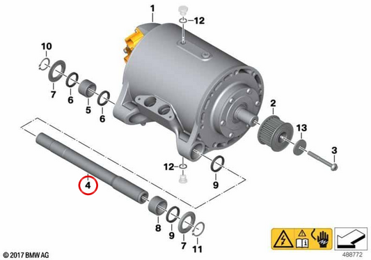 Swingarm OEM 33358544915 for BMW Motorrad C evolution K17 (2014-2020). Original BMW Motorrad.