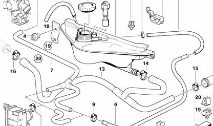 Tubo de ventilação OEM 17111702800 para BMW E32. BMW original.