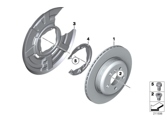 Protector guardabarros trasero derecho OEM 34216778252 para BMW F07, F10, F11. Original BMW.