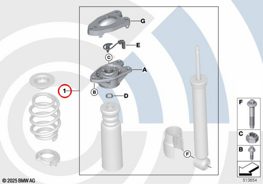 OEM 33505A49F06 Cuscinetti di supporto posteriore per BMW F32, F33, F36. BMW originale.