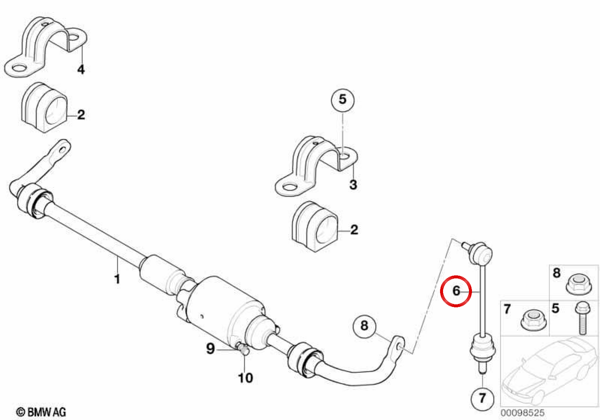 Die OEM -Suspension enthält 33506781539 für BMW E65, E66. Original BMW.