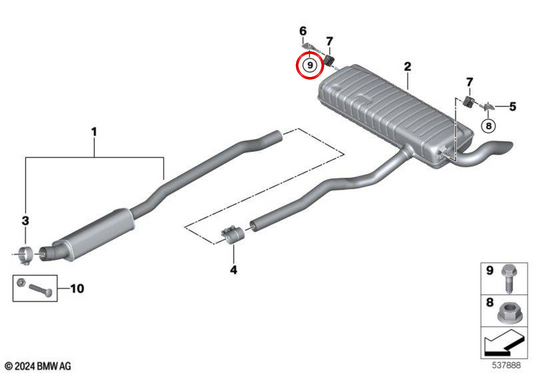 Vite esagonale OEM 33506896761 per mini F55, F56, F65, F66, Cabrio F67. Mini originale.