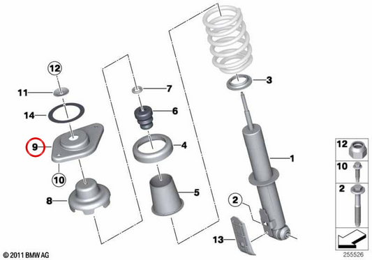 Soporte de empuje trasero derecho OEM 33509807872 para MINI Countryman R60, Paceman R61… y más. Original MINI.