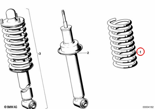 Sospensione Spring OEM 33531127855 per BMW E23. BMW originale.