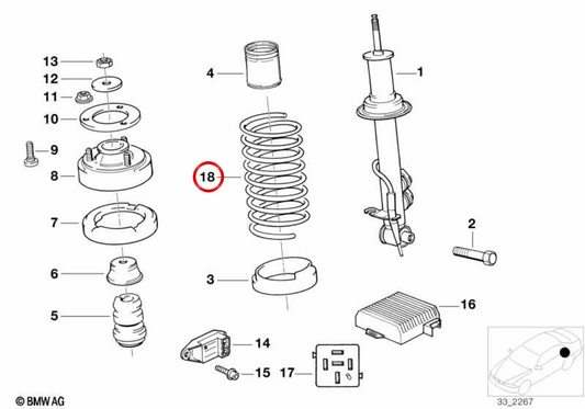 OEM 33531131805 Porta di sospensione posteriore per BMW E32. BMW originale.