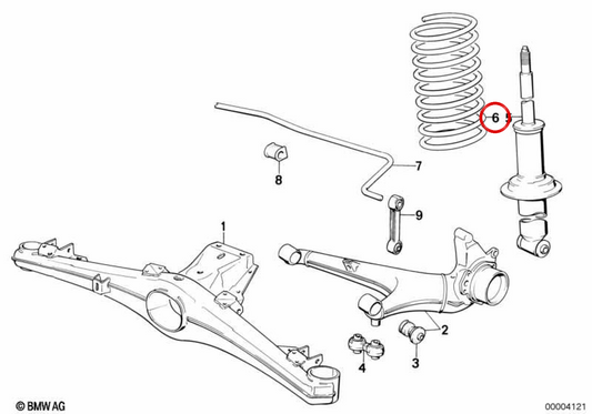 OEM 33531132130 Porta di sospensione posteriore per BMW E23. BMW originale.