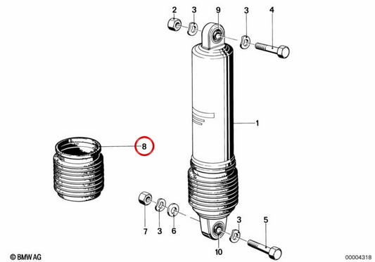 Fuelle horquilla OEM 33531240811 para BMW R50, R60 y R69S. Original BMW.