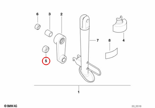Écrou hexagonal autofreinant M12 OEM 33532345533 pour motos BMW F 650, F 650 ST, G 650 X... et plus. BMW Motorrad d'origine.