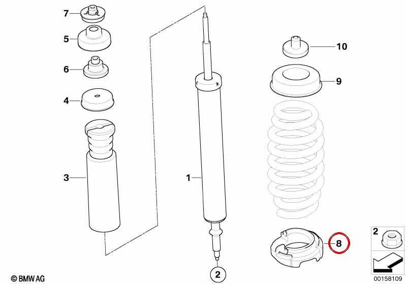 Isolamento del dock inferiore per BMW Series 1 E81, E82, E87, E88 Series 3 E90, E91, E92, E93 X1 E84 (OEM 33536764420). BMW originale
