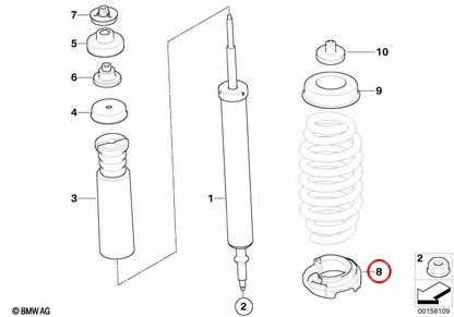 Isolamento del dock inferiore per BMW Series 1 E81, E82, E87, E88 Series 3 E90, E91, E92, E93 X1 E84 (OEM 33536764420). BMW originale