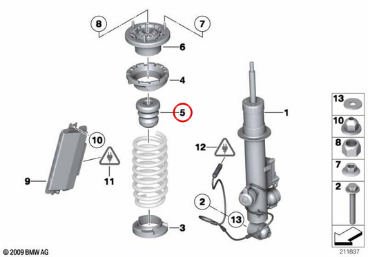 Arrêt de suspension arrière OEM 33536788489 pour BMW E82, E87, E88, E90, E91, E92, E93, F20, F21, F22, F23, F30, F31, F34, F32, F33, F36. BMW d'origine.