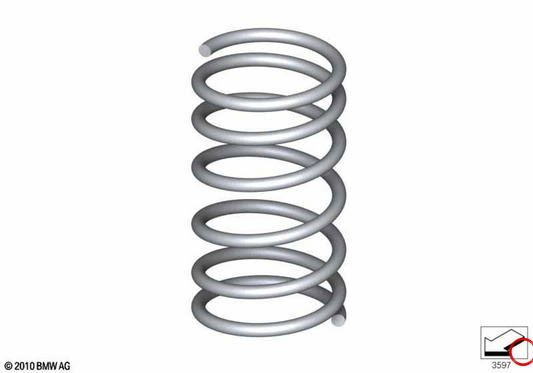 Muelle de suspensión trasero OEM 33537856988 para BMW F93. Original BMW.