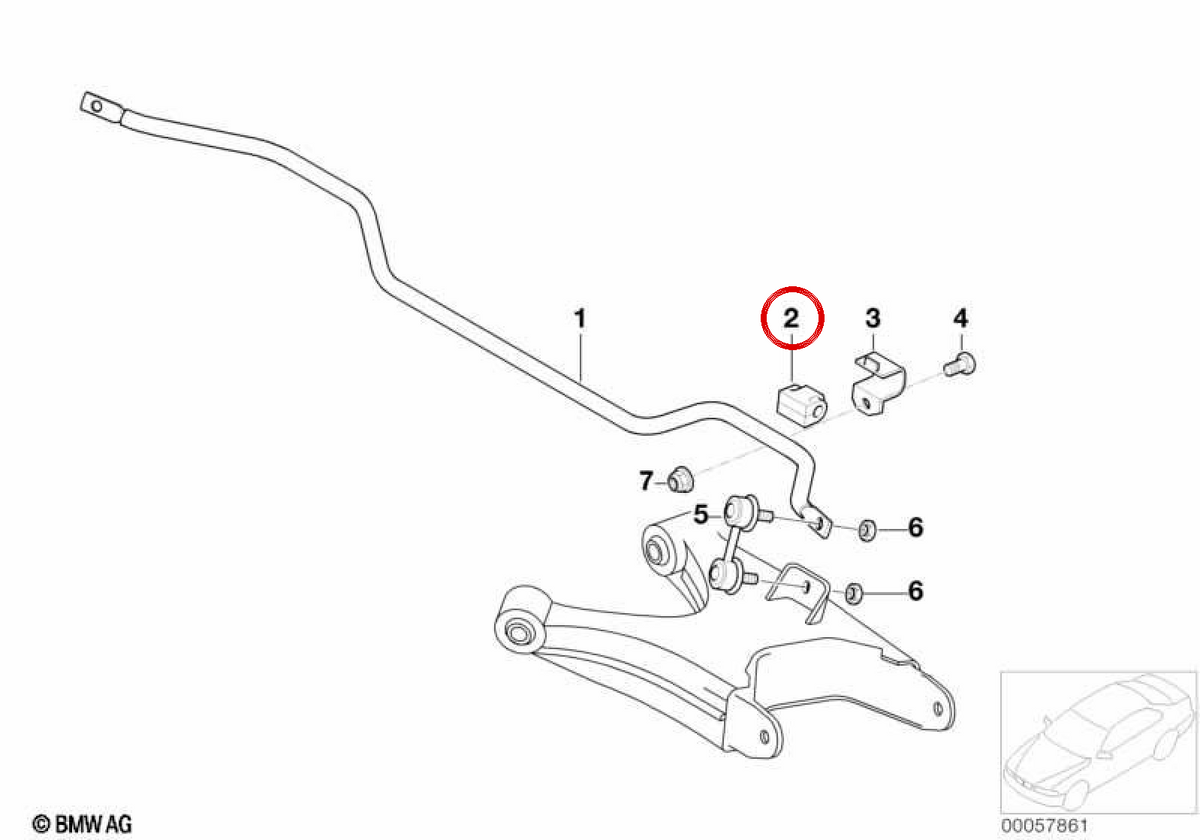 STABILITORE OEM di blocco Silent 33551097350 per BMW E52. BMW originale.