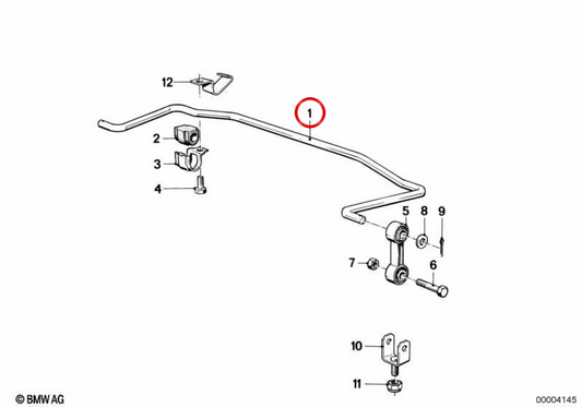 Link da barra oscilante traseira OEM 33551133923 para BMW E30. BMW genuíno.