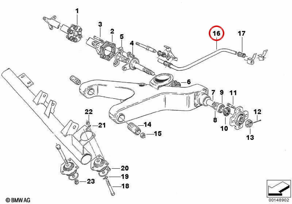 Barre de stabilisation arrière OEM 33553055751 pour BMW E81, E87, E88, E90, E91, E92, E93. BMW d'origine.