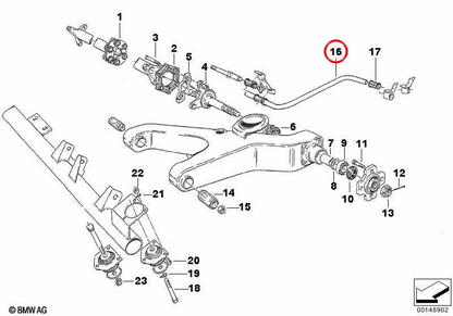 Barre de stabilisation arrière OEM 33553055751 pour BMW E81, E87, E88, E90, E91, E92, E93. BMW d'origine.