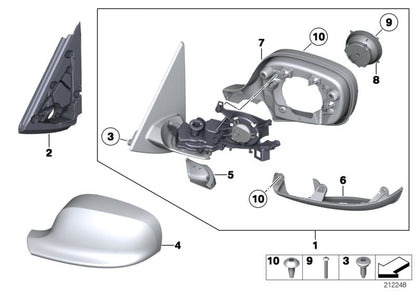 Juego de cubiertas inferiores brillo negro OEM 51162993446 para BMW X1 E84 sDrive18d, sDrive18i. Original BMW.