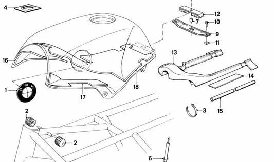 Tankhalterung OEM 16111450704 für BMW K100, K100 LT, K100 RS, K100 RT Motorräder. Original BMW Motorrad.