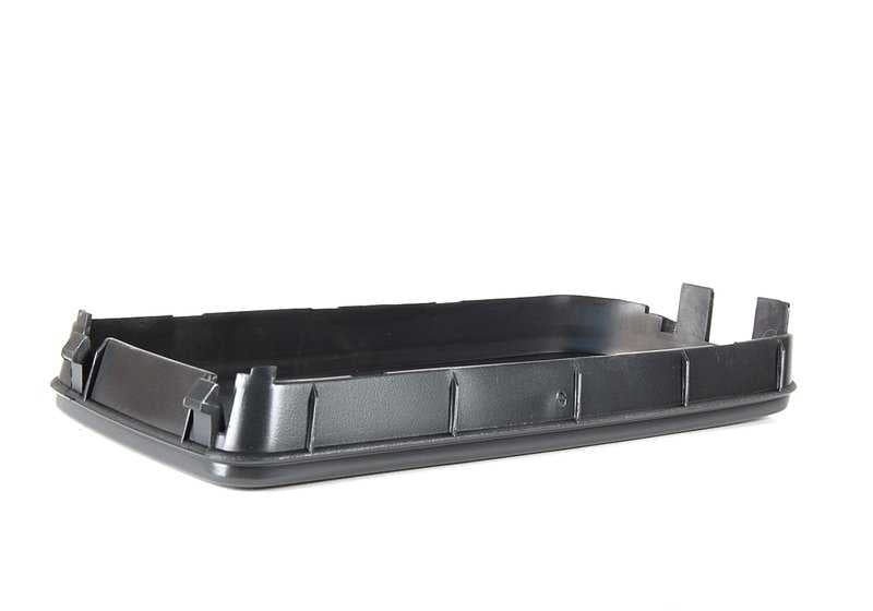 Tapa lateral izquierda OEM 51118122449 para BMW E36. Pieza original BMW. Color gris oscuro. Compatible con varias versiones del parachoques delantero.