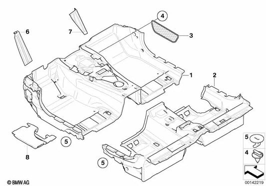 Rete di stoccaggio per terreno anteriore per BMW E63, E64 (OEM 51477145131). BMW originale