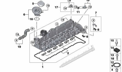 Junta tórica (O-Ring) OEM 11127823949 para BMW E90, E91, E92, E93, F30, F31, F34, F32, F33, F36, F07, F10, F11, F06, F12, F13, F01, F02, F25, F26, E70, F15, E71, F16. Original BMW.