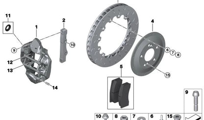 Nut OEM 34212222278 per BMW M6 GT (F06), E30 M3 GR.A/DTM, E36 318IS. Compatibile con sistemi di freno anteriore e posteriore. BMW originale.