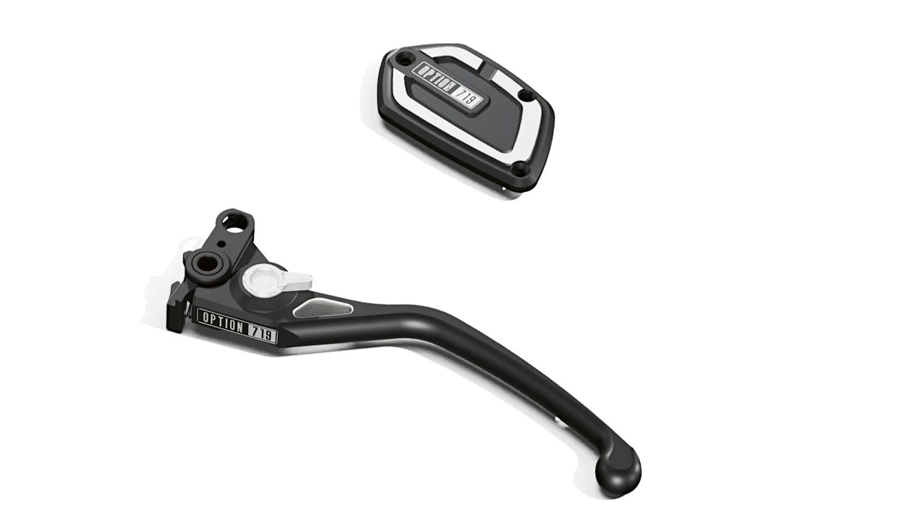 Palanca de embrague ajustable Opción 719 Shadow negra OEM 32725A82DA6 para motos BMW R 12 nineT, R 12 nineT A2, R 12 y R 12 G/S. Original BMW Motorrad