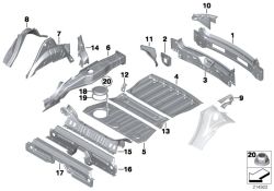 Chapa de cierre para pasarruedas derecha OEM 41009805628 para MINI Countryman R60, Paceman R61. Original MINI.