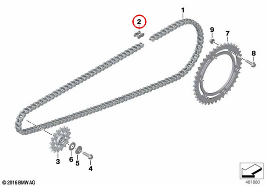 Satz Verbindungsschäkel OEM 33838394028 für BMW Motorräder G 310 GS, G 310 R, G 310 RR. Original BMW Motorrad.