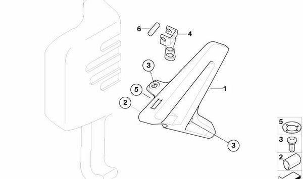 Soporte de sujeción OEM 33537708844 para BMW Motorrad G 650 X (GK15) año 2006–2009. Original BMW Motorrad.