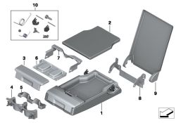 Paramento apoyabrazo central trasero OEM 52207238812 para BMW Serie 5 F10, F11, F11 LCI, F10 LCI. Original BMW.