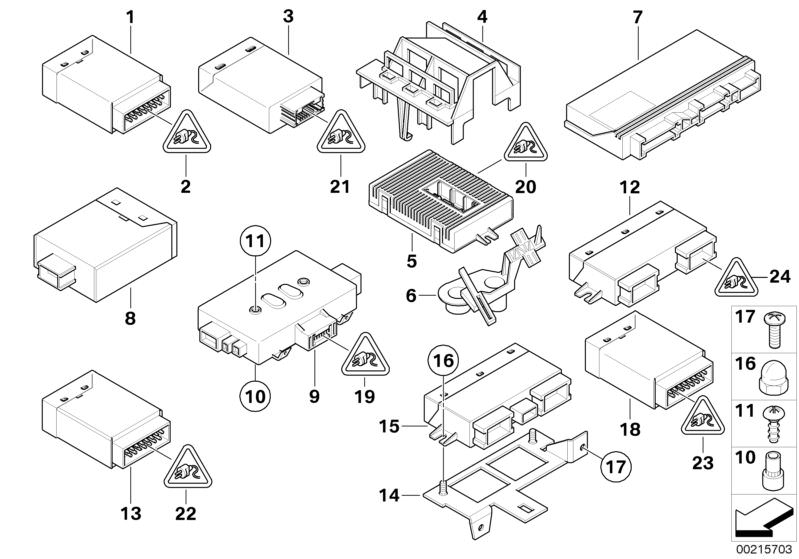 Módulo eléctrico capota OEM 61357209145 para BMW E64, E64N (Serie 6 Cabrio). Control original del techo descapotable. Original BMW.