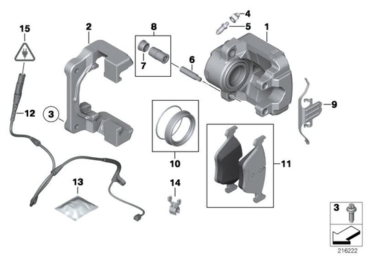 Tapón protector de freno OEM 34116776933 para BMW F07, F07N, F10, F10N, F11, F11N, F06, F06N, F12, F12N, F13, F13N, F01, F01N, F02, F02N, F04, E70, E70N, F15, E71, E72, F16. Original BMW.