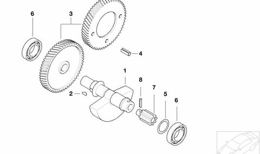 Rigid radial bearing OEM 11117700307 for bmw g 650 x, g 650 gs, g 650 gs sertão. Original BMW Motorrad.