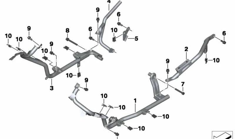 Soporte reposapiés trasero derecho OEM 46718546462 para BMW Motorrad C 600 Sport (CK18) y C 650 Sport (CK18). Original BMW Motorrad.