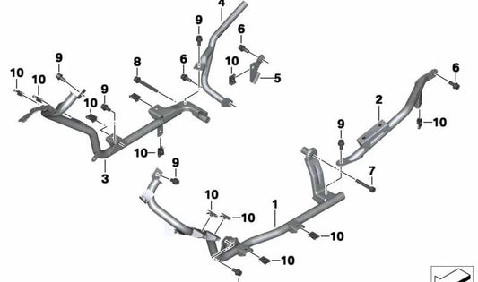 Soporte de estribo trasero izquierdo OEM 46718546459 para motos BMW C 600 Sport, C 650 Sport. Original BMW Motorrad.