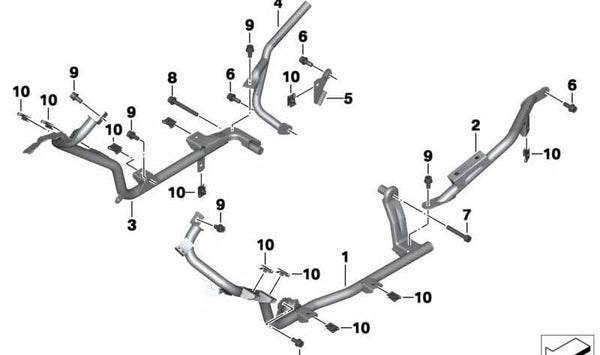 Soporte reposapiés trasero derecho OEM 46718546462 para BMW Motorrad C 600 Sport (CK18) y C 650 Sport (CK18). Original BMW Motorrad.