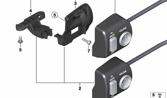Telemando radio OEM 65147671602 para motos BMW R1200RT, R900RT. Original BMW Motorrad.