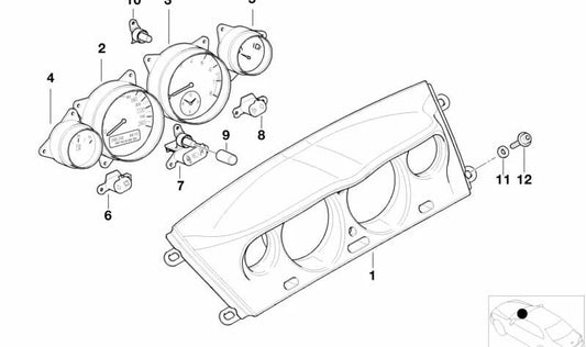 Tacometer/Uhr für BMW E52 (OEM 62118383648). Original BMW.