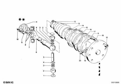 Manguito trasero OEM 33213614150 para BMW 1600, 1600GT, 1602, 2002... y más. Original BMW.