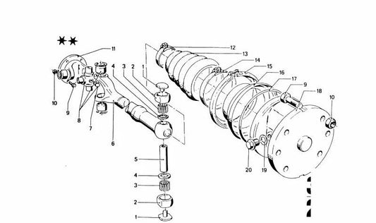Ring OEM 33210001709 pour BMW 114, 1600, 1600 GT, 1600 TI, 1602, 2002 (tous les modèles compatibles). BMW d'origine.